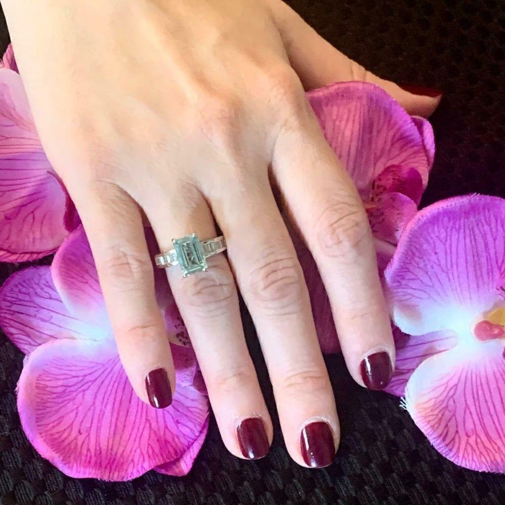 Diamond Aquamarine Ring 3.30TCW 14k Gold Women Certified $4,200 911203